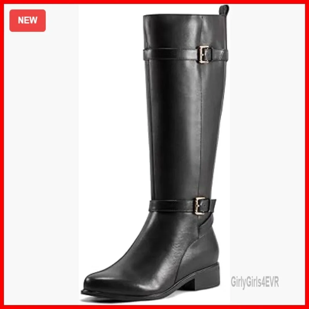 Knee High Leather Boots with Arch Support & Cushioned Comfort